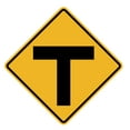 thumbnail image 2 of T Intersection Sign Wall Decal by Wallmonkeys Peel and Stick Graphic (12 in W x 12 in H) WM57846, 2 of 4