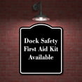 thumbnail image 2 of Dock Safety First Aid Kit Available BLACK Aluminum Composite Sign 8.5''x10'', 2 of 9