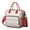 Red-21, variant on Plaid & Stripes Symmetrical Cooler Bag - Rustic Style Insulated Food Storage for Travelers