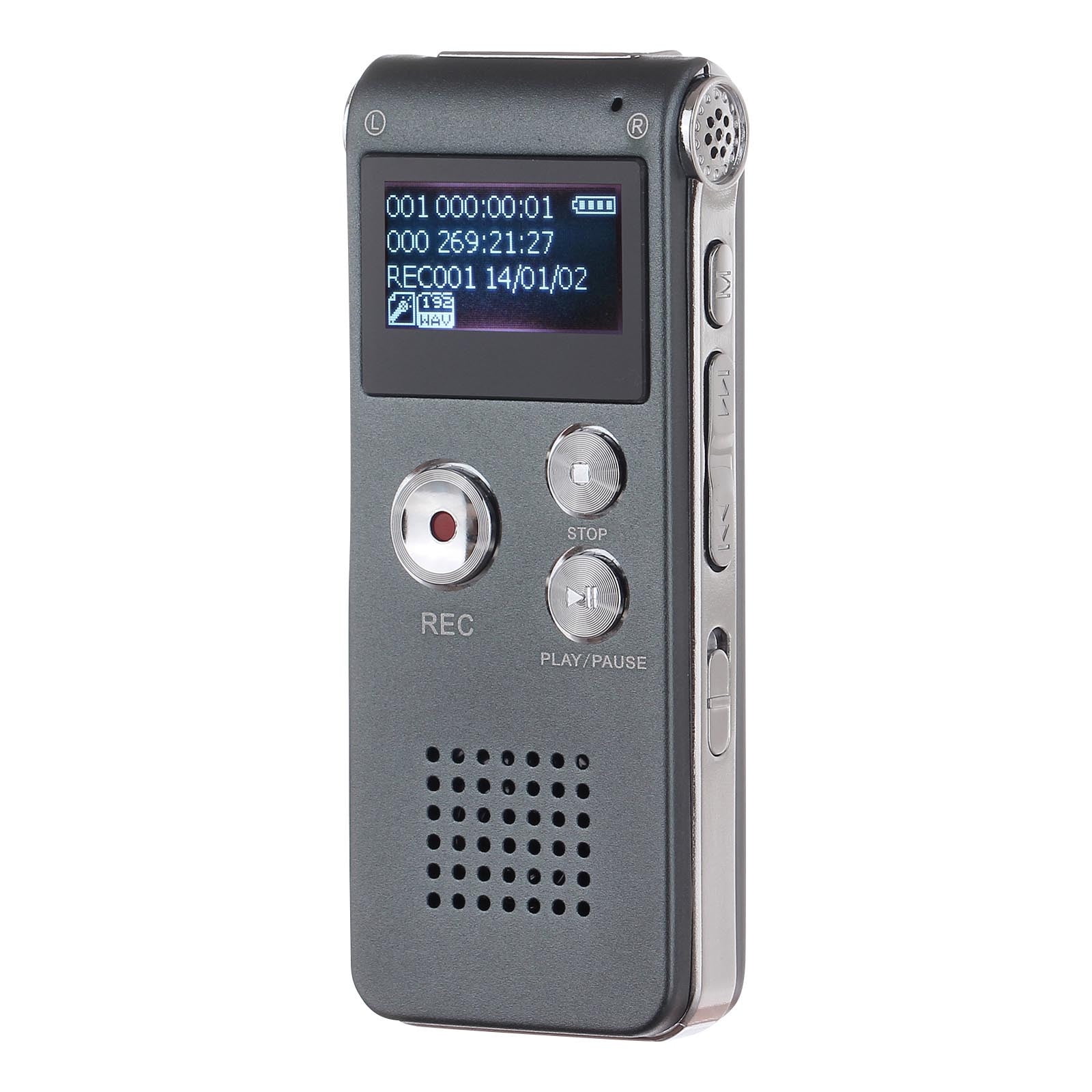 8GB Digital Voice Recorder with MP3 Player – Voice Recorder with Playback – Long Recording, LCD Display, USB Upload – for Professionals, Journalists & Business Use,Small Tape Recorder Device