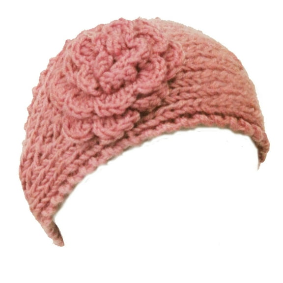 Wrapables® Hand Knit Floral Headband, Pink