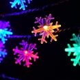 thumbnail image 4 of Babibeauty Christmas Lights Outdoor Snowflake Decorations Multicolor Solar String Lights, 50 LED 8 Modes Christmas Fairy Lights for Christmas Tree Roof Window Backyard Porch Party Decor, 4 of 7