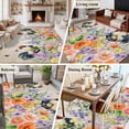 thumbnail image 5 of 6'x9' Area Rugs, Pink Orange Flowers Indoor Outdoor Area Rug for Living Room Bedroom, Spring Floral Rooster Farmhouse Washable Bathroom Rugs Kitchen Floor Carpet Mats Home Decor Aesthetic, 5 of 8
