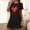 Black, variant on Sakmal Moomoo Nightgownss Women Cute Short Sleeve Valentines Love Sleepwear Knee Length Heart Print Womens Nightgown L