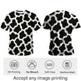 thumbnail image 3 of QTAGTESS Men's Cow Print T-Shirt Black and White Animal Pattern Graphic Tee Shirt, 3 of 7