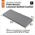 thumbnail image 4 of Classic Accessories Montlake FadeSafe Water-Resistant Patio Bench/Loveseat Quilted Cushion, 54 x 18 x 3 inch, Grey, 4 of 17