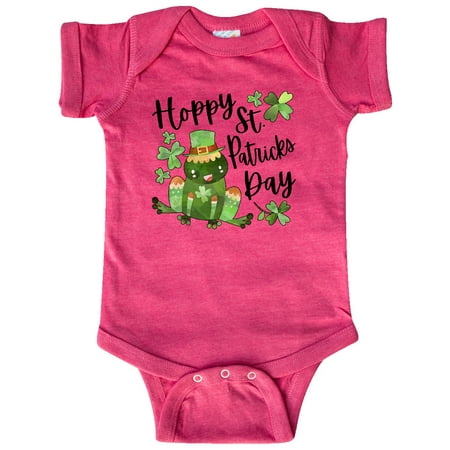 

Inktastic Hoppy St. Patrick s Day Cute Frog with Clover Gift Baby Boy or Baby Girl Bodysuit