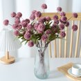 thumbnail image 2 of Nvzi 5 flores artificiales de tacto real para decoración del hogar, oficina, boda, arreglo floral (morado, 50 cm de largo), 2 of 5