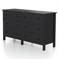 thumbnail image 2 of Furniture of America Reyes Rustic Wood 6-Drawer Dresser in Black, 2 of 9