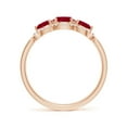 thumbnail image 2 of ANGARA Natural Ruby Three Stone Diamond Split Shank Ring in 14K Rose Gold for Women (Size-5mm) | July Birthstone, Birthday, Anniversary, Jewelry Gift for Women | Natural Ruby Ring, 2 of 9