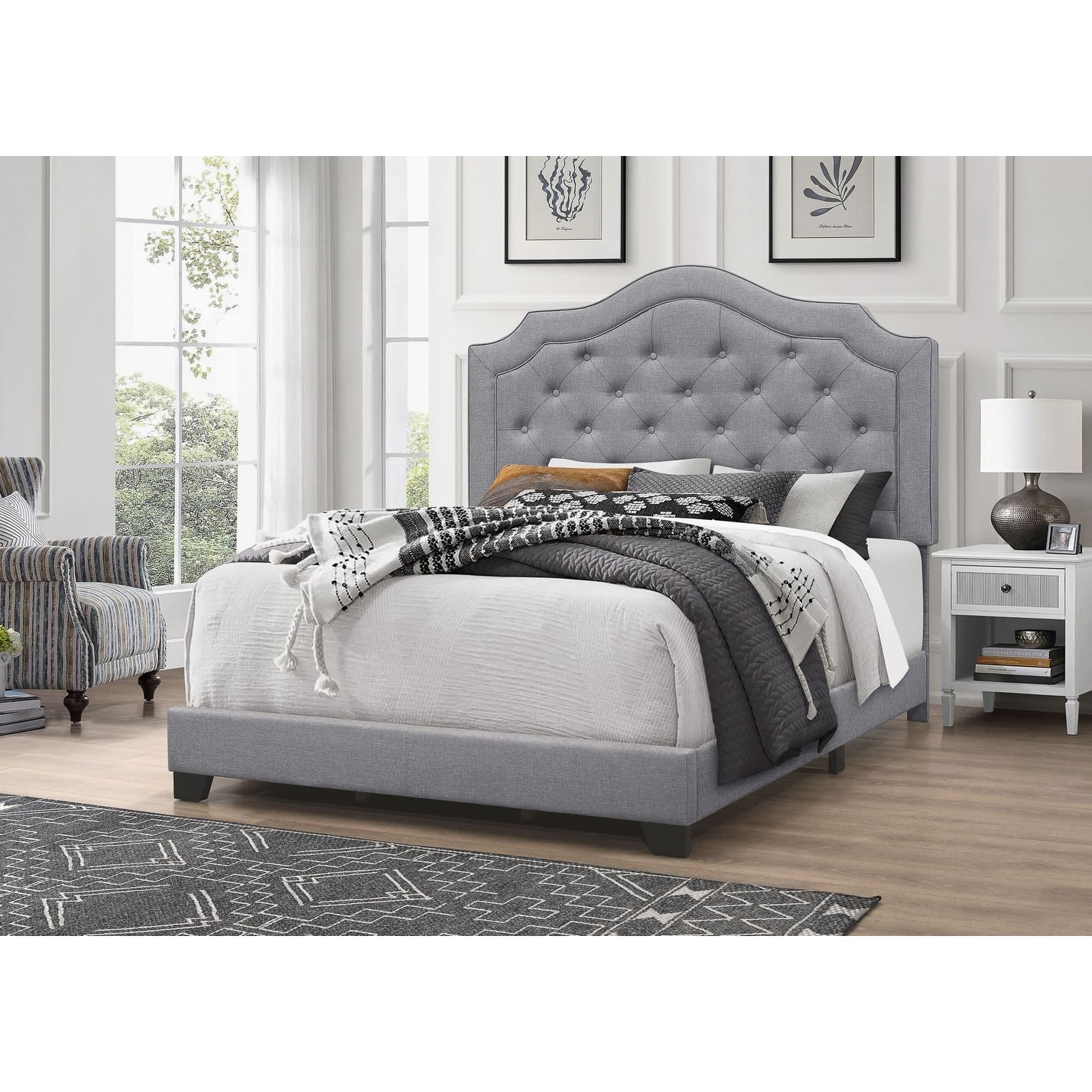 Nadine queen upholstered on sale standard bed