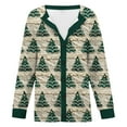thumbnail image 5 of Women's Cardigans Xmas Tree Printed Crew Neck Button Down Cozy Long Sleeve Jacket Warm 2025 Fall Winter Trendy Loose Casual Work Sweaters for Women YB Green S, 5 of 5
