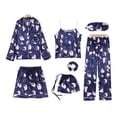 thumbnail image 3 of Conjunto de ropa de dormir de 7 piezas Traje de camisón estampado Pantalones cortos de chaleco de mujer con conjunto de pijama de niña con diadema, L Inevent AP000966-02, 3 of 7