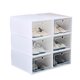 thumbnail image 5 of Wosthever Organizador de zapatos Caja de zapatos de almacenamiento apilable Contenedor de zapatos para hombres y mujeres Estante de armario transparente Almacenamiento y organización del hogar blanco Wosthever HA0968-01B, 5 of 6