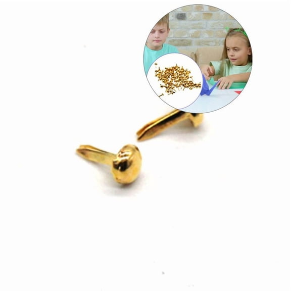 Yoloke 100 Pcs Mini Paper Fasteners | Copper Plated Round Clasps | For Scrapbooking, DIY, Art Crafts | Studded Design | Durable & Easy to Use