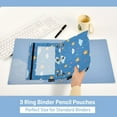 thumbnail image 5 of 2 Pack Pencil Pouch for 3 Ring Binder Smooth Zipper Folders with Pockets Clear Window Pencil Case Cloud and Star, 5 of 6