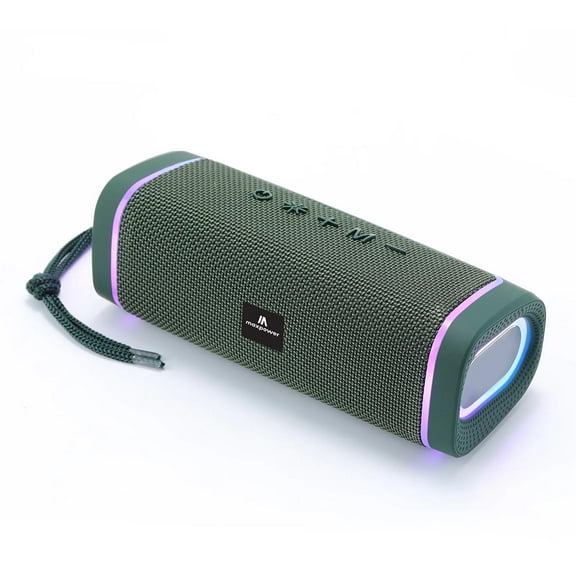 Maxpower Portable Bluetooth Water Resistant Speaker with LED Lights (Green)