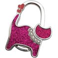 thumbnail image 1 of JewelBeauty Textured Shimmery Metal Cat Shape Handbag Bag Purse Hanger Table Hook Holder (Rose), 1 of 1