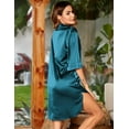 thumbnail image 3 of Ekouaer Women's Satin Nightshirt Button Down Sleepshirt Silk 3/4 Sleeve Nightgown Boyfriend Notch Collar Sleepwear, 3 of 6