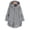 Grey, variant on Buttoned Irregular Hooded Plush Top