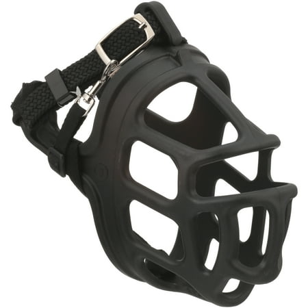 Alpha Plastic, Metal & Nylon Basket Dog Muzzle, Black, XXL