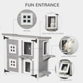 thumbnail image 3 of PawHut 2-Tier Cat House, Outdoor Feral Cat Shelter, with Weather Resistant Roof, Escape Door, PVC Curtain, Glass Window, Grey, 3 of 9