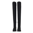 thumbnail image 2 of SACFOF Women's Over The Knee Thigh High Chunky Low Flat Heel Boots Long Stretch Zipper Sexy Fall Fashion Boots Black Red Purple US5-11, 2 of 6