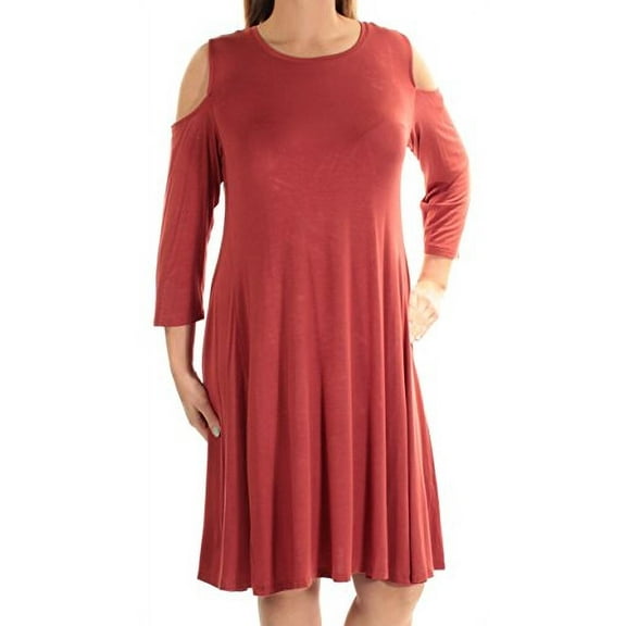 Style & Co Womens Cold Shoulder A Line Dress;XS