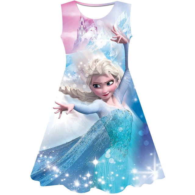 Vestido de Elsa de Frozen para niñas, vestido de princesa Elsa de dibujos animados, disfraz para niños de 1 a 10 años, vestido de fiesta de cumpleaños, ropa de princesa Elsa para niños, 10T Gao Jinjia LED