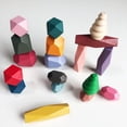 thumbnail image 3 of Bloques de construcción de piedras apiladas de arcoíris de madera para niños, juguetes educativos de iluminación cognitiva con música y colores apilados, 3 of 6