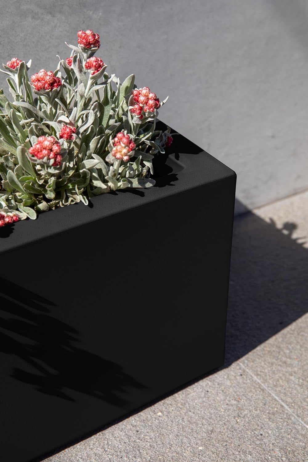 CHTER Block Series Window Box Planter - Rectangular Flower Pot for Indoor or Outdoor Window Sill/Balcony | All-Weather Use with Drainage Holes | Modern Décor for Succulents, Herbs, Small Plants
