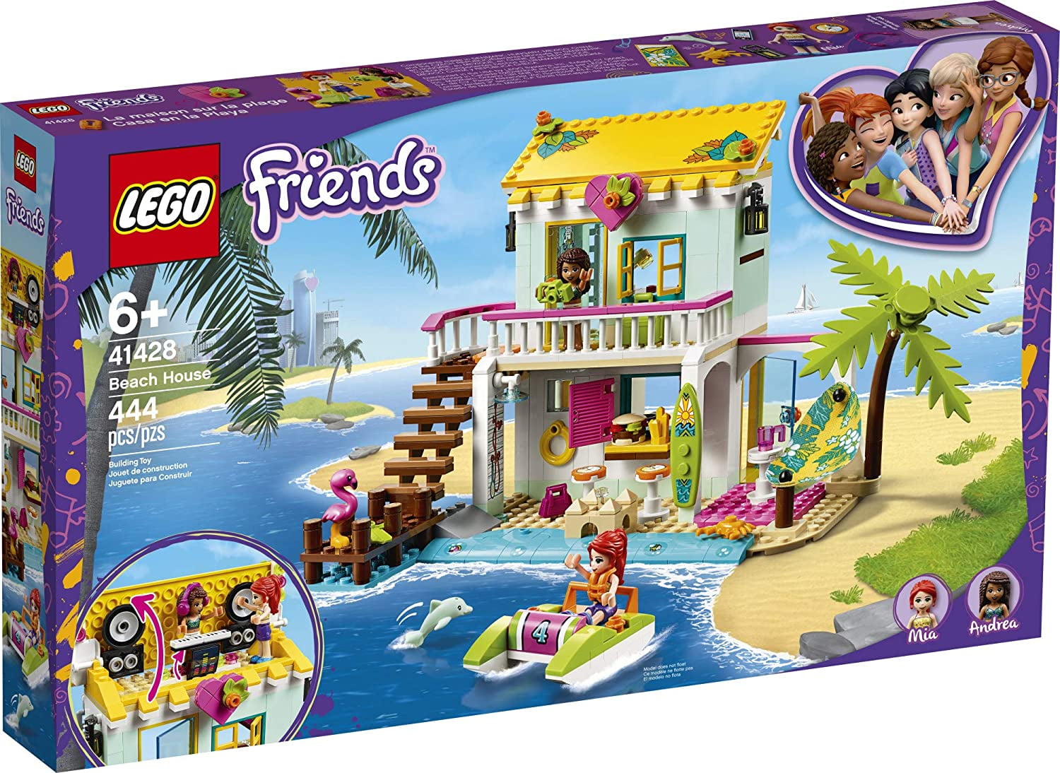 444 pieces LEGO Ages 6+ years FRIENDS #41428 BEACH HOUSE 