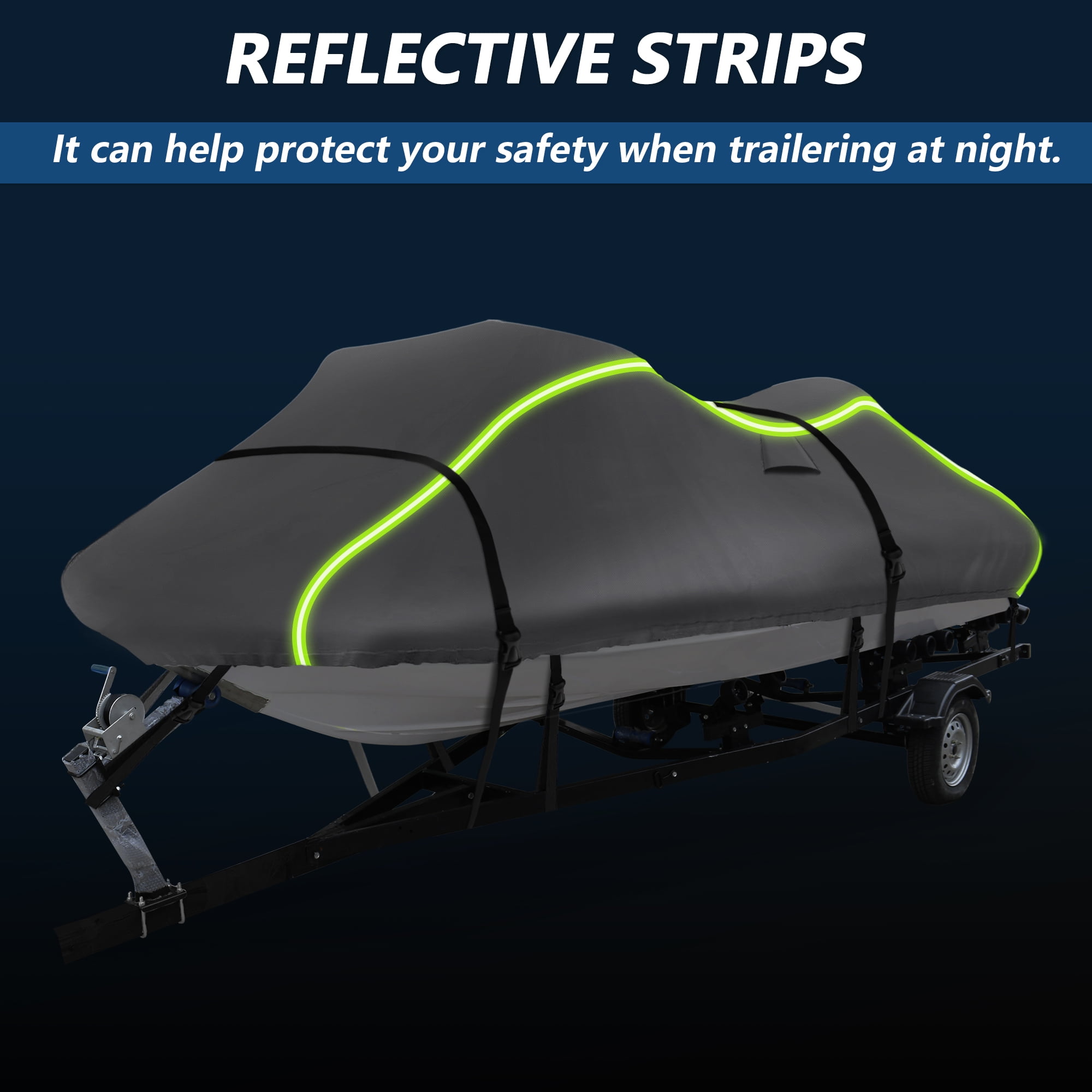 Unique Bargains 300D Duty Oxford Anti-UV Waterproof Trailerable PWC Cover Silver 116"-125"