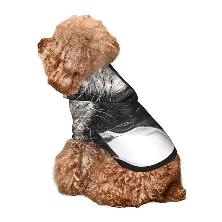 Bingfone Black And White Boston Terrier Dog Clothes Hoodie, Pet