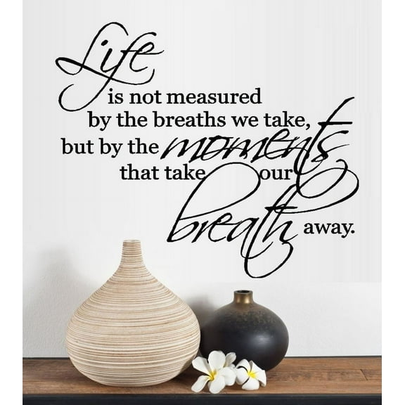 Decal ~ LIFE IS NOT MEASURED BY THE BREATHS WE TAKE #2 ~ WALL DECAL 13" X 16" LRG