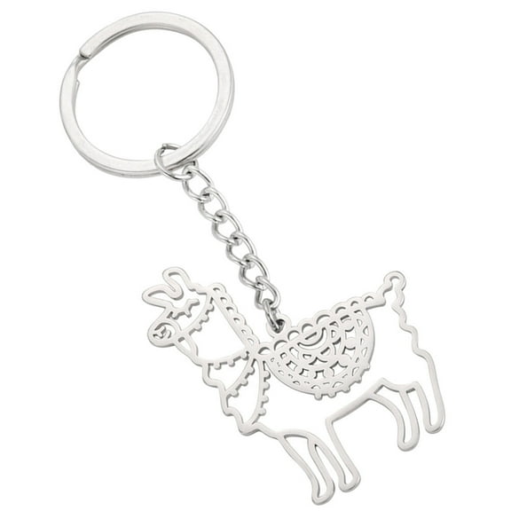LEORX Cute Fashion Keychain Alpaca Key Ring Metal Silver 1Pcs Bag Charm