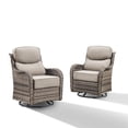 thumbnail image 2 of Jentlehouse Outdoor Patio Swivel Glider Chair Set of 2, All-Weather Wicker Rattan Swivel Rocking Lounge Chair with Removable Beige Cushions for Porch Balcony Backyard, Gray Wicker, 2 of 11