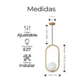 thumbnail image 2 of Lámpara De Techo Moderna Candelabro De Globo Colgante Latón, 2 of 5