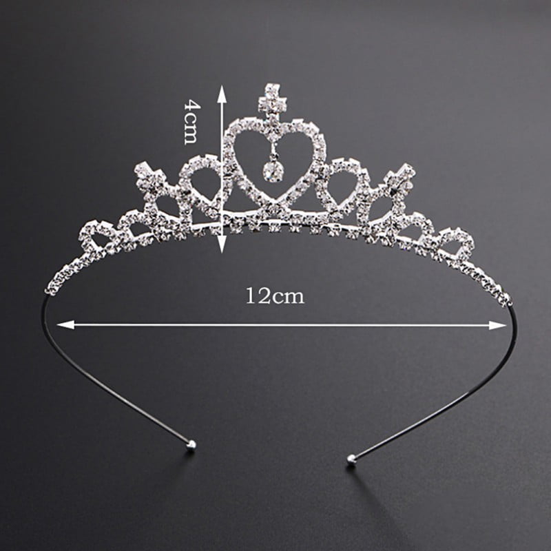 Sweet 15 Quinceanera Silver Pt Heart Clear Crystal Tiara Crown Prom Gift Lot 
