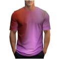 thumbnail image 1 of Gradient Print Short Sleeve Tee with Crew Neck for Everyday Casual Wear - Modern Gradient Design for Daily Use, 1 of 4