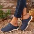 thumbnail image 3 of Clogs for Women Hollow out Wedge Sandals Closed Toe Mules Soft Footbed Arch Support Slip on Orthopedic Slippers Navy Size 6, 3 of 8