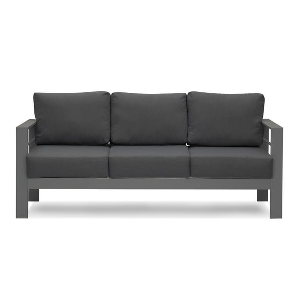 Patio Furniture Aluminum Sofa All, Black Metal Patio Sofa Set