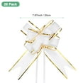 thumbnail image 3 of 20pcs Ribbon Pull Bows 8 Inch Bows for Wedding Baskets Gold Edge, White, 3 of 7