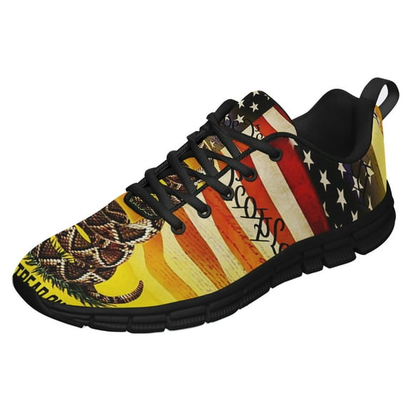 Don’t Tread On Me We The People Libertarian Running Shoes Sneakers Mesh Black Size 3.5