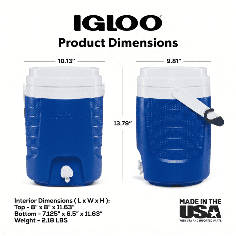 Igloo, 2 Gallon Sports Plastic Beverage Dispenser with Hooks, Blue