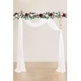 thumbnail image 2 of 20Ft Wedding Arch Draping Fabric Panels, White Chiffon Table Runner Decoration, Fabric Drapes Arbor Drapery Wedding Ceremony Reception Swag Decorations for Wedding Party Decoration …, 2 of 5