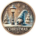 thumbnail image 2 of Christmas Door Decorations and Ornaments, Merry Christmas Front Door Sign Rustic Round Welcome Door Sign Gnome Tree Pattern Welcome Wall for Front Doors, 1 Pendant, 2 of 9