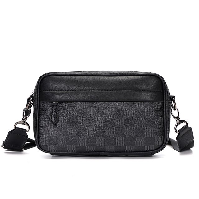 Bolso de hombro de cartero de moda informal Bolso de mensajero pequeño Bolso de cintura Mochila informal Bolso de pecho para hombre Bolso de hombre Bolso de hombre, a cuadros, 25*15*6,5 cm