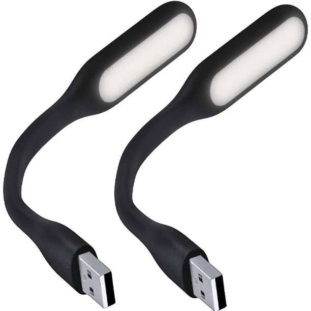 2 Unidades De Mini Lámpara Led Usb Portátil, Luz Blanca Cálida, Para Ordenador Portátil, Batería Externa, Negro, Ángulo Ajustable