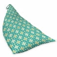 thumbnail image 2 of Moroccan Lounger Chair Bag, Colored Tiled Pattern Geometrical Diagonal and Triangle Forms Oldest Craft, High Capacity Storage with Handle Container, Lounger Size, Green Teal White, by Ambesonne, 2 of 5